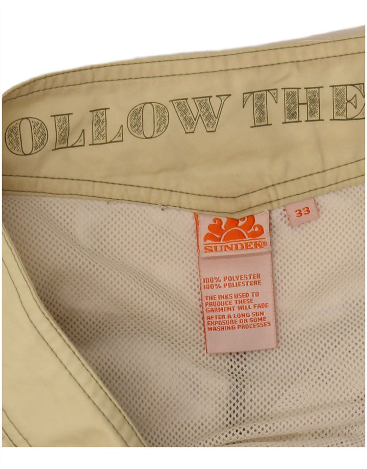 SUNDEK Grafiske badeshorts til mænd mellemgrøn polyester