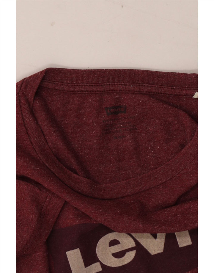 LEVI'S Herre grafisk T-shirt Top Medium Burgundy