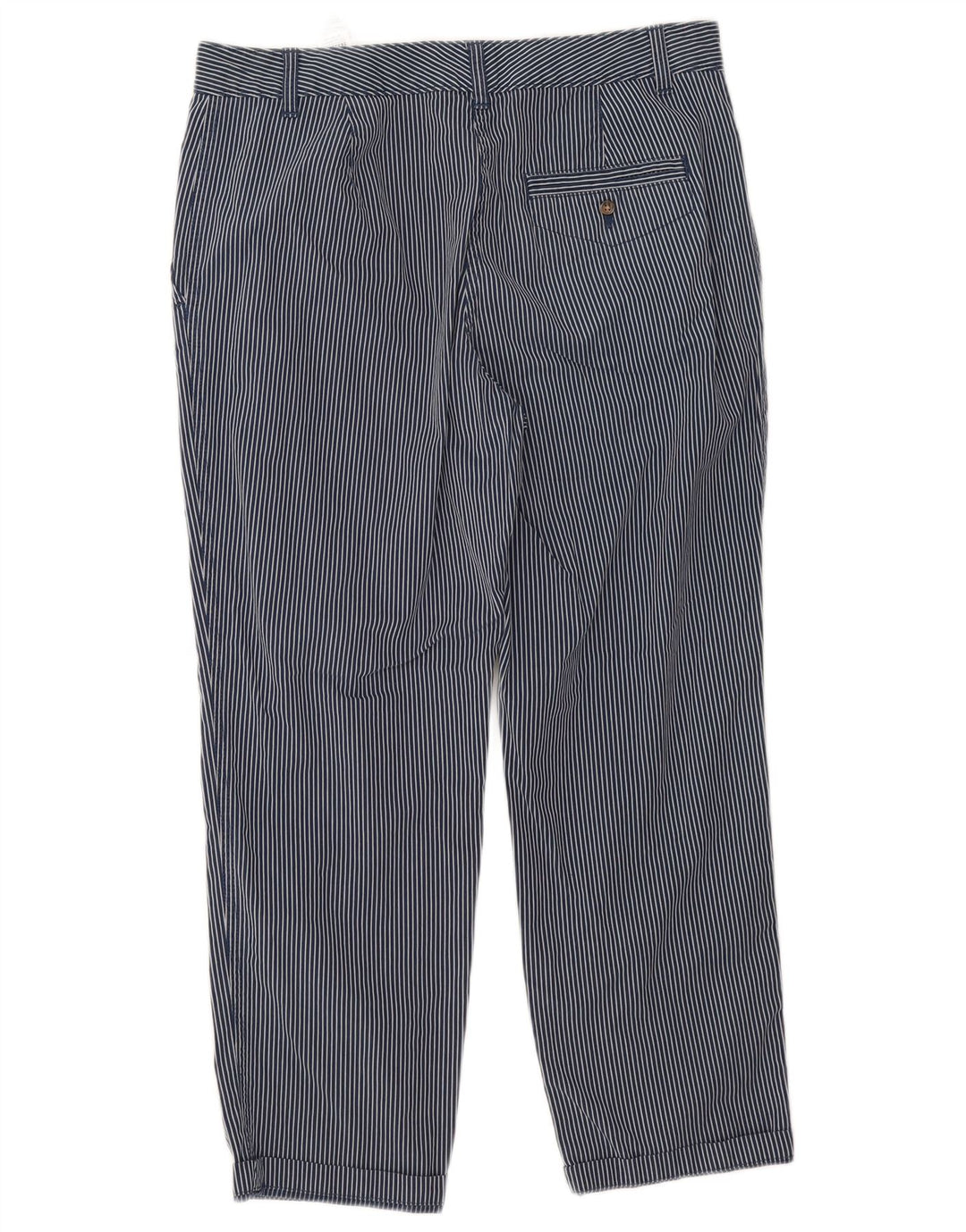 Marks & Spencer Dame Cropped Trousers UK 12 Medium W32 L25 Navy Blue