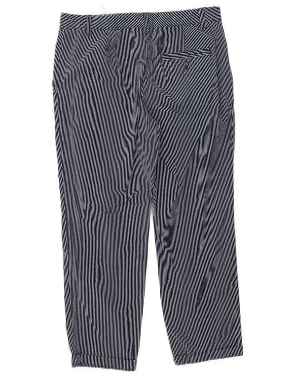 Marks & Spencer Dame Cropped Trousers UK 12 Medium W32 L25 Navy Blue