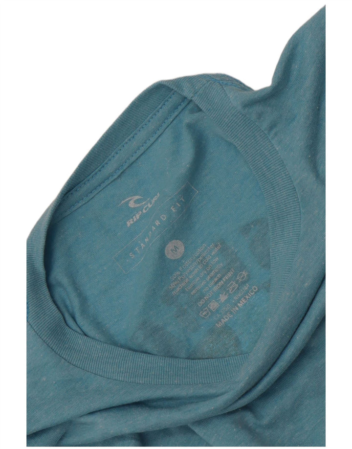 Rip Curl Herre Standard Fit Grafisk T-shirt Top Medium Blue Flecked Bomuld