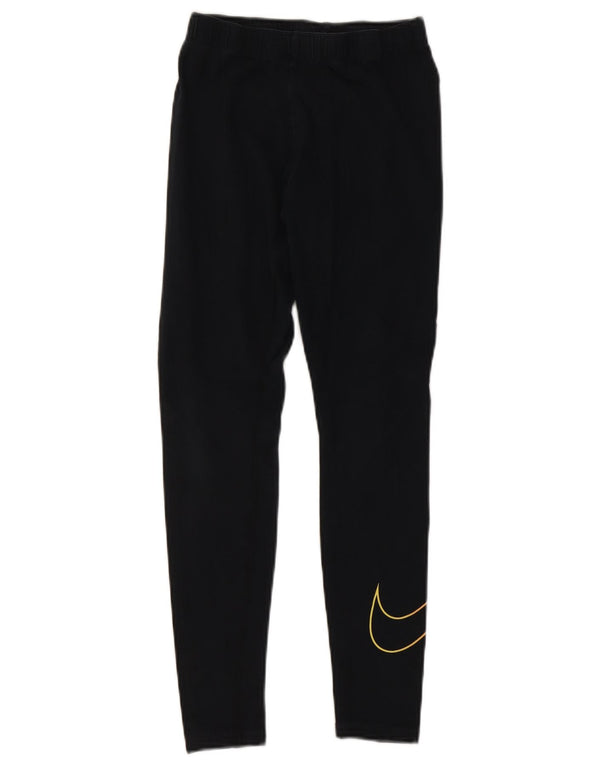 Nike Dame Grafiske Leggings UK 10 Small Black Bomuld