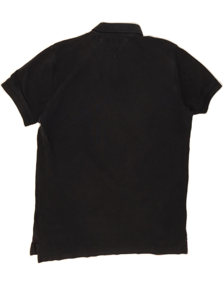 TOMMY HILFIGER Mens Regular Fit Polo Shirt Medium Black Cotton Vintage Tommy Hilfiger and Second-Hand Tommy Hilfiger from Messina Hembry 