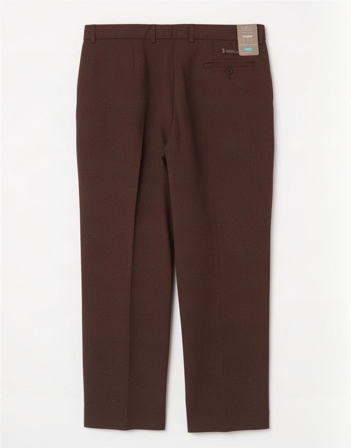 Marks & Spencer Herre Regular Fit Suit Bukser W40 L31 Brun polyester