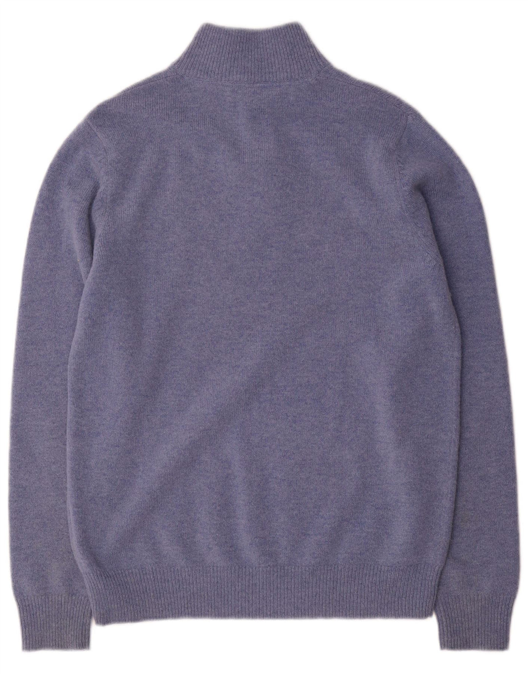 Besætningstøj Herre Button Neck Jumper Sweater Medium Blue Wool
