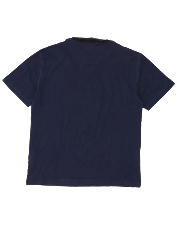 Emporio Armani Dame Grafisk T-Shirt Top UK 16 Stor Marineblå Bomuld