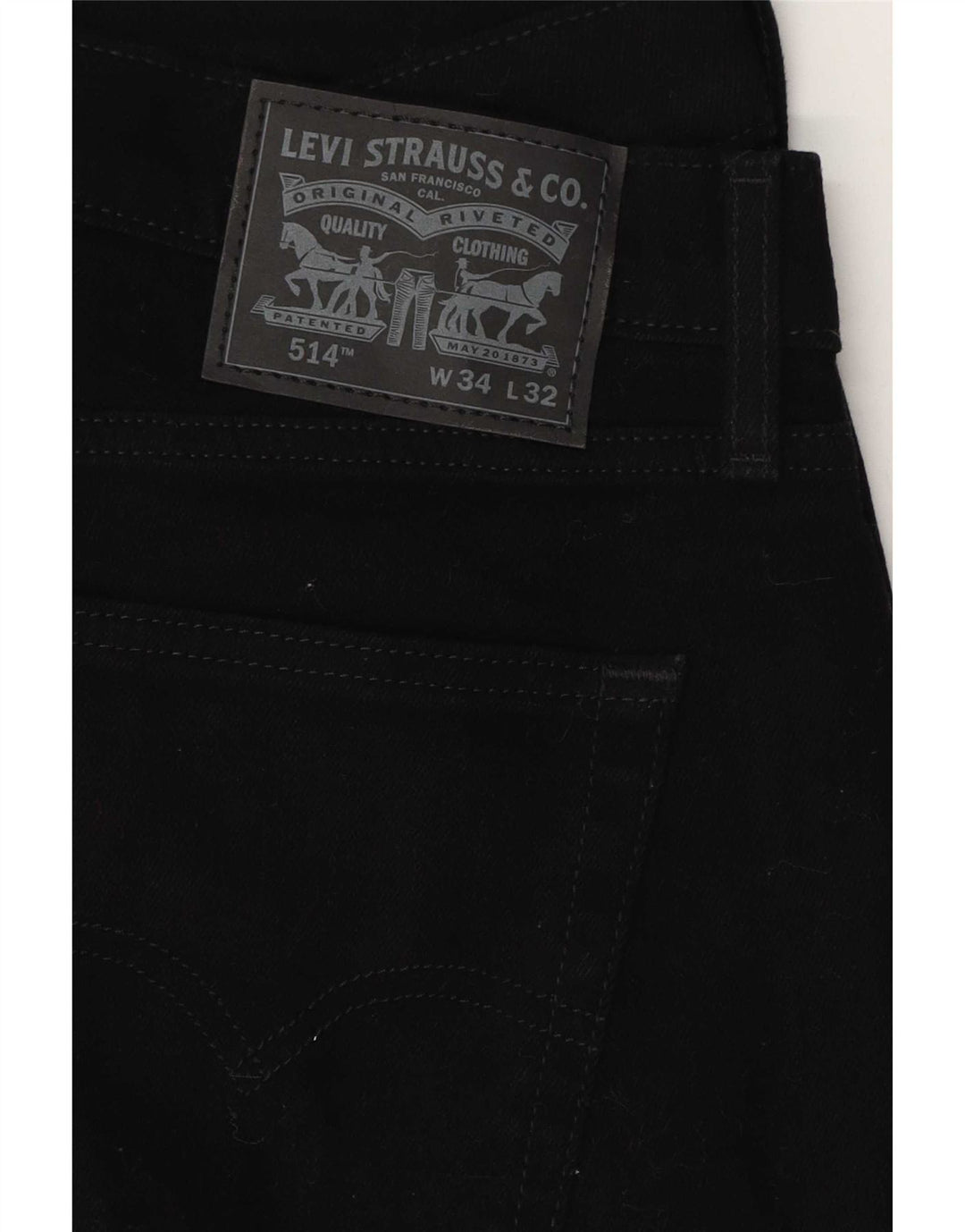 Levi's Herre 514 Straight Jeans W34 L32 Sort Bomuld