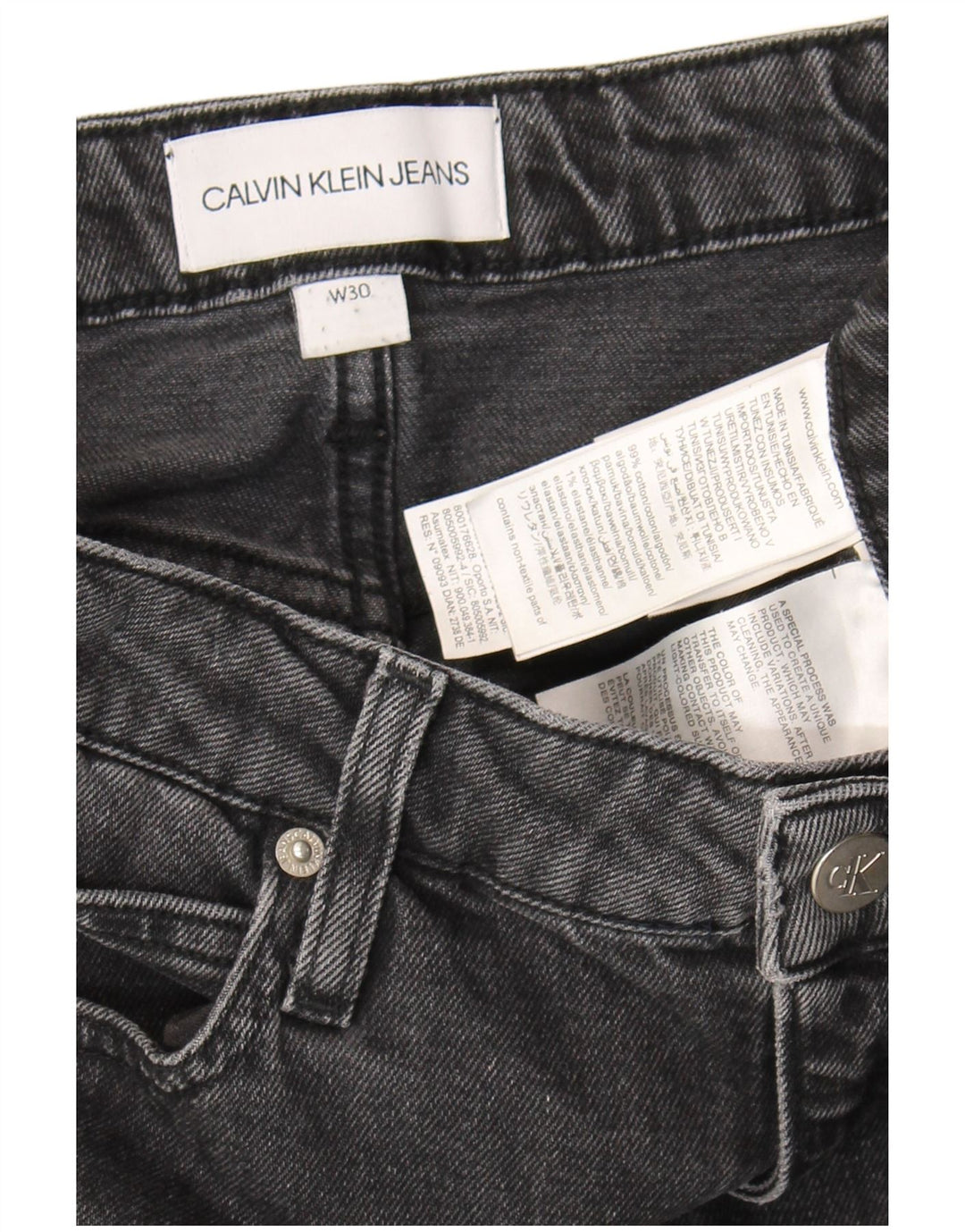 Calvin Klein Dame Denim Nederdel W30 Medium Grey Bomuld