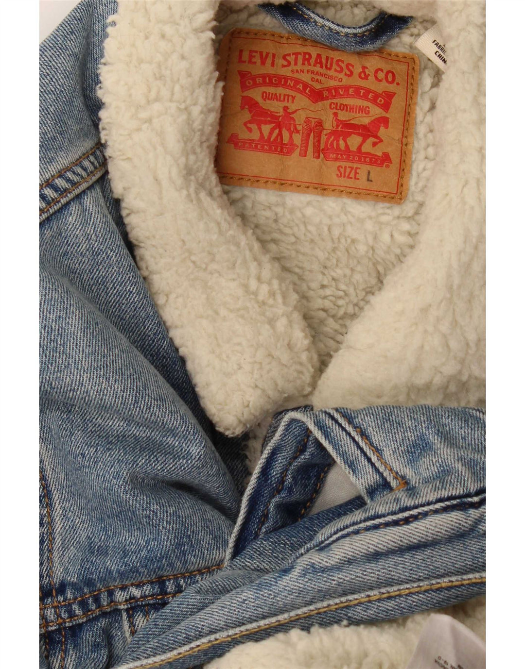 Levi's Sherpa denimjakke til mænd DK 40 Stor Blå