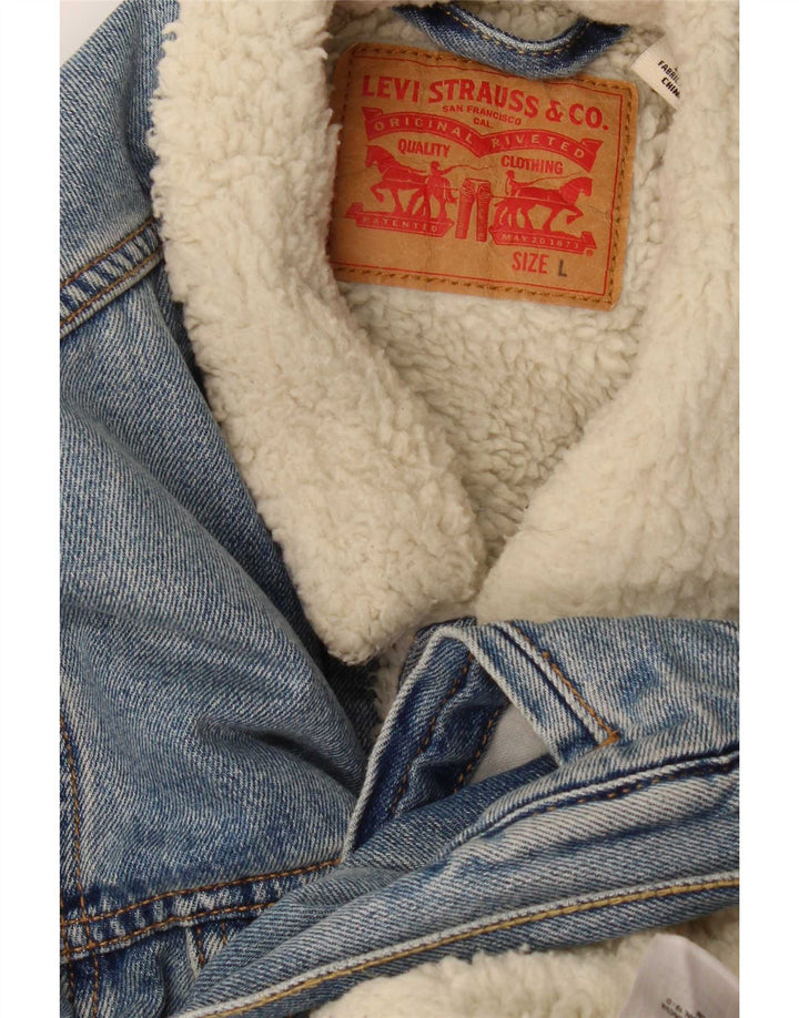 Levi's Sherpa denimjakke til mænd DK 40 Stor Blå