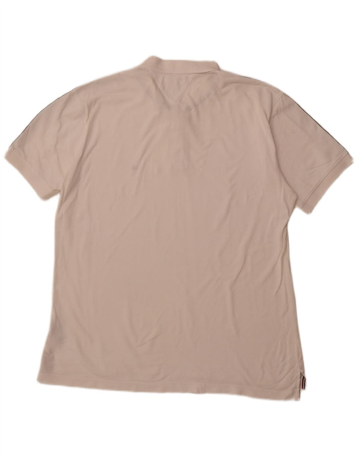 TOMMY HILFIGER Herre Regular Fit Polo Shirt 2XL Hvid Colourblock Bomuld