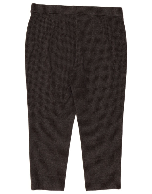 Marks & Spencer Dame Cropped Trousers UK 18 XL W36 L25 Grå Houndstooth