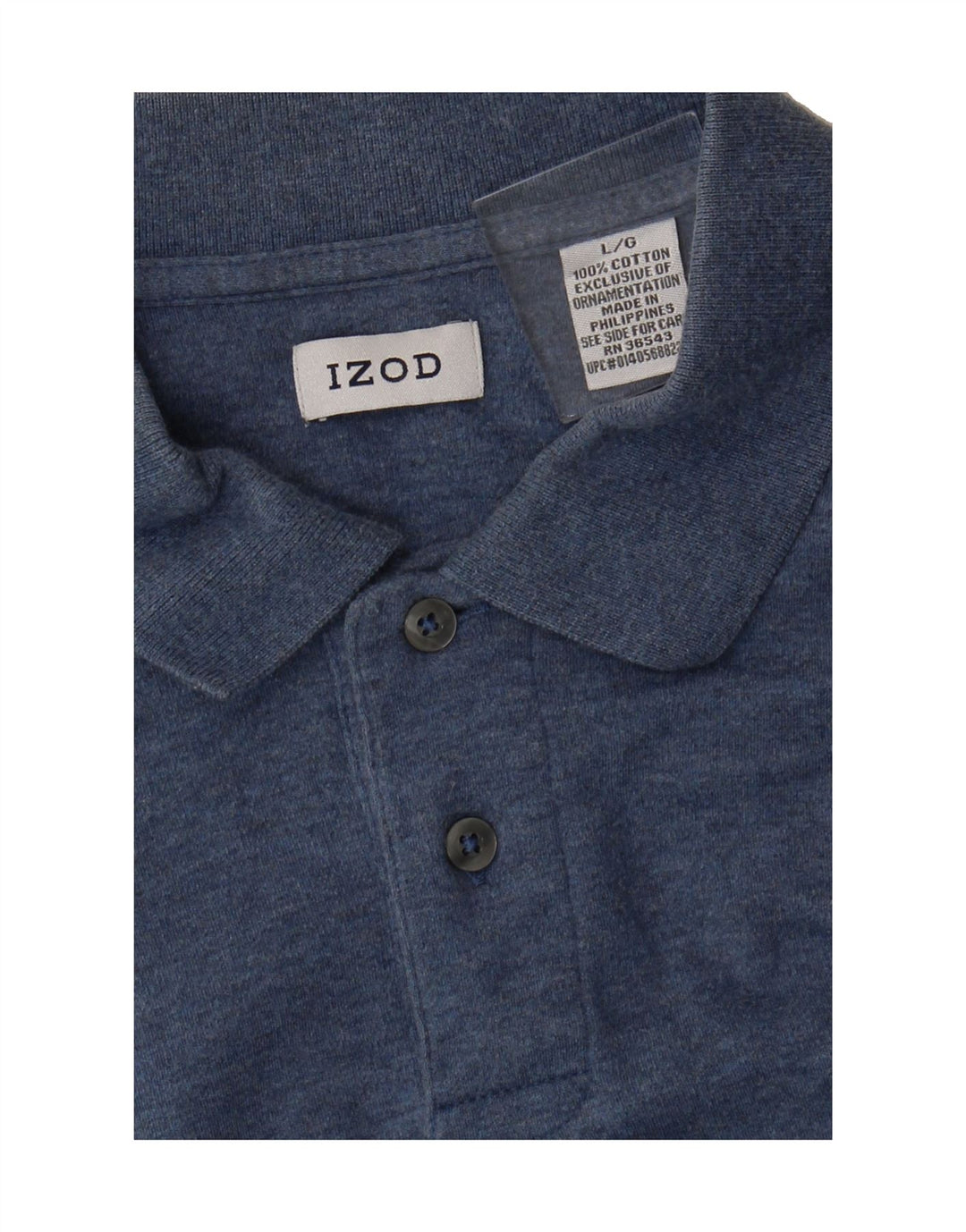 IZOD Mens Long Sleeve Polo Shirt Large Blue Cotton Vintage Izod and Second-Hand Izod from Messina Hembry 