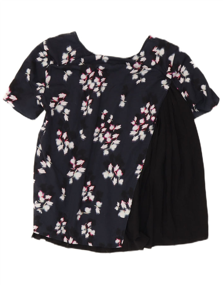 French Connection Damebluse Top UK 10 Small Black Floral Polyester