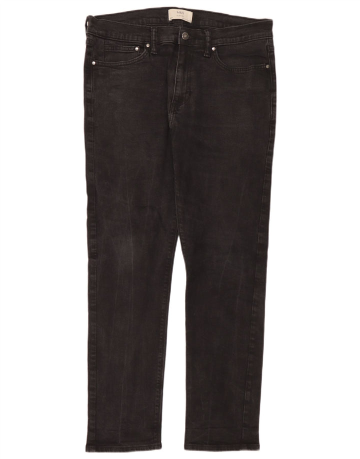 Marks & Spencer Herre Slim Jeans W34 L31 Sort Bomuld