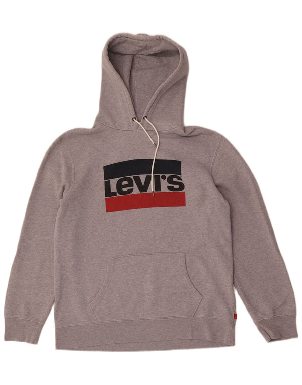 Levi's Grafisk hættetrøje til mænd, stor grå bomuld