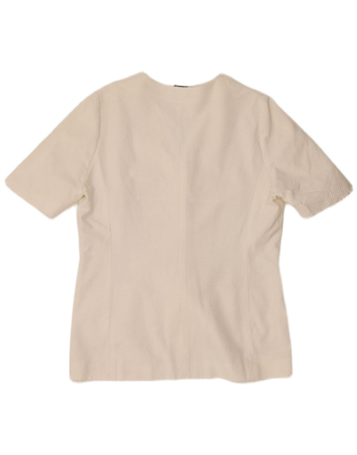 Luisa Spagnoli Dame 5-knaps blazerjakke IT 48 XL Hvid Argyle/Diamant