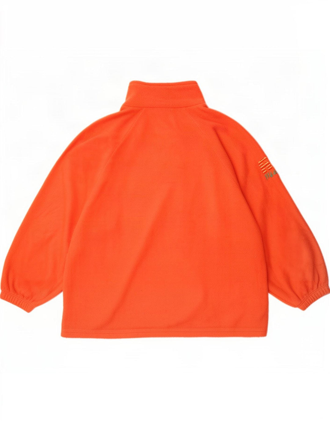 Vintage Herre grafisk lynlås hals Fleece Jumper Medium Orange Geometrisk