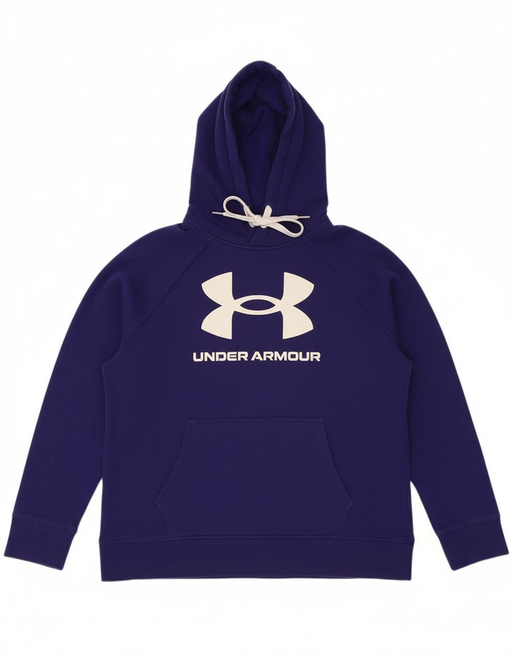UNDER ARMOUR Mens Graphic Hoodie Jumper Medium Blue Cotton