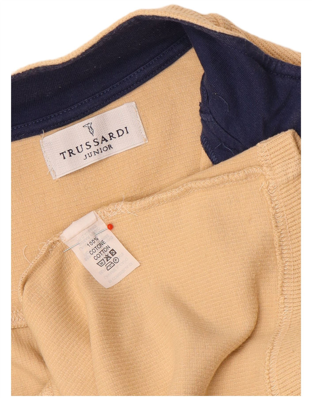 Trussardi drenge grafisk træningsdragt topjakke 11-12 år beige bomuld