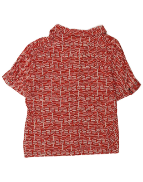 Krizia Dame Polo Shirt UK 24 4XL Rød Geometrisk Viscose