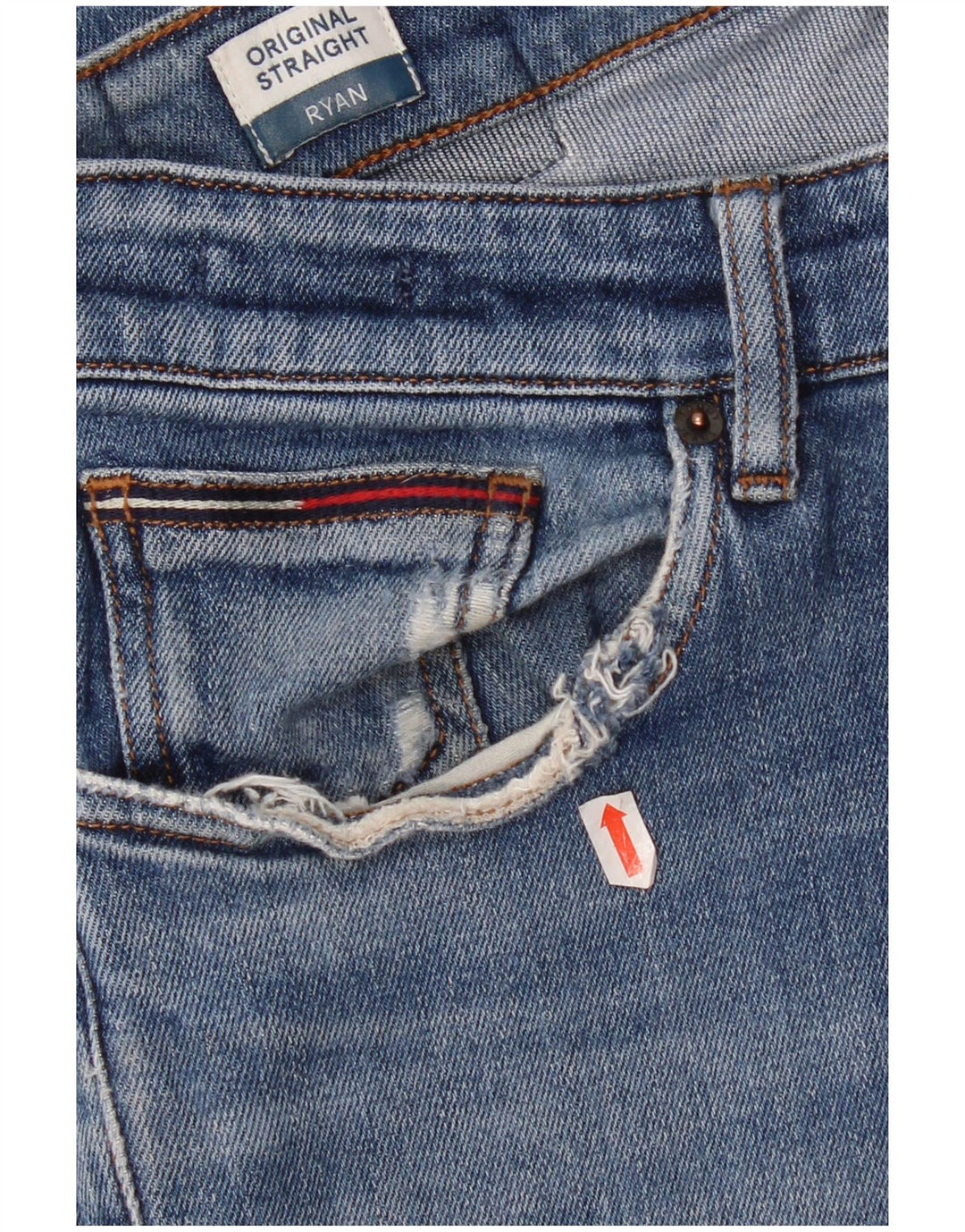 Tommy Hilfiger Herre Ryan Straight Jeans W32 L42 Blå Bomuld
