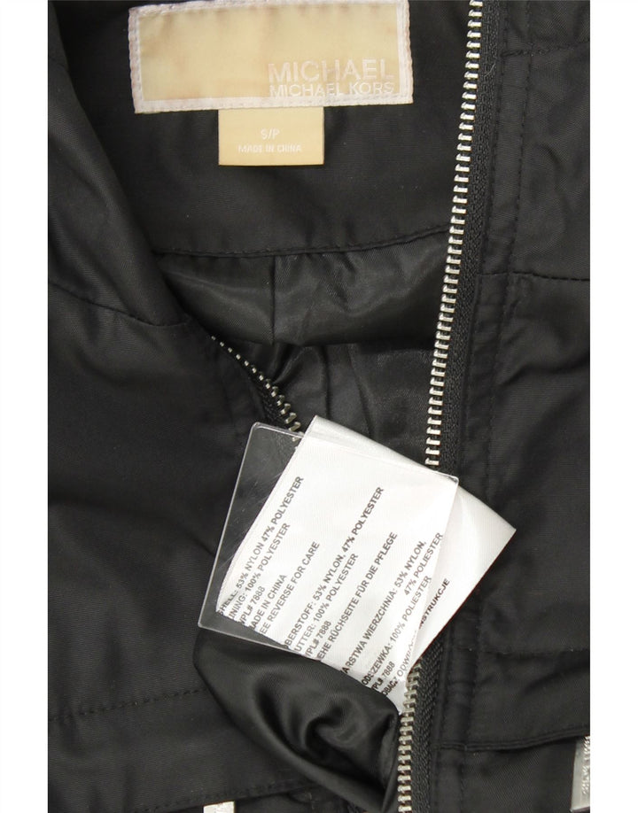 MICHAEL KORS Womens Hooded Windbreaker Coat UK 10 Small Black Nylon Vintage Michael Kors and Second-Hand Michael Kors from Messina Hembry 