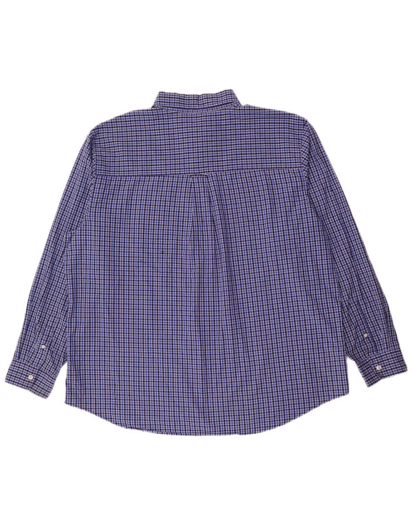 Chaps Herre Easy Care skjorte 2XL Blue Gingham Cotton