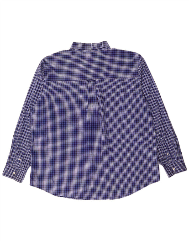 Chaps Herre Easy Care skjorte 2XL Blue Gingham Cotton