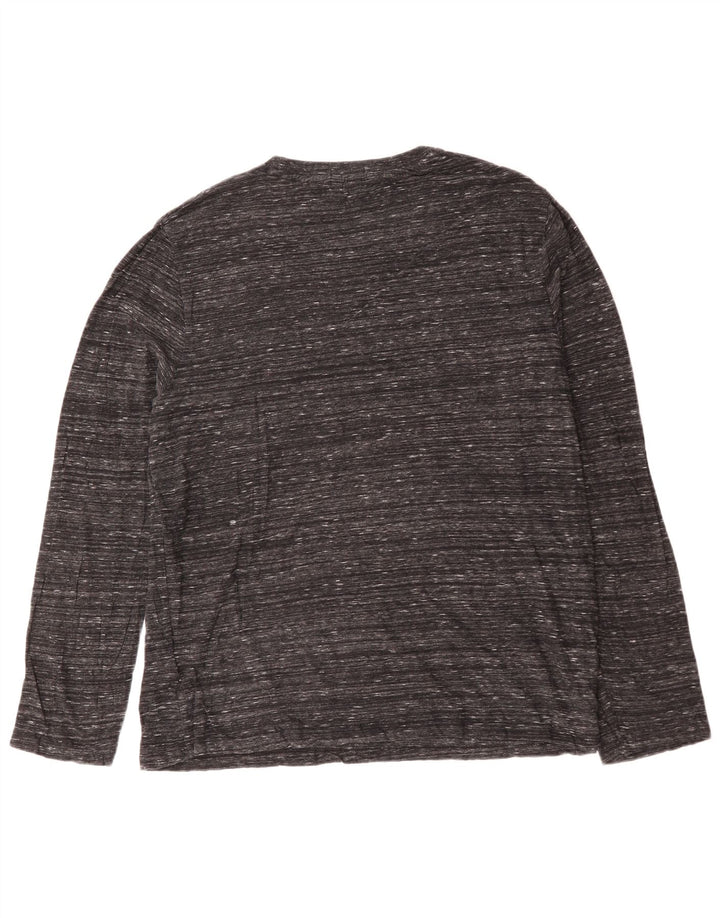 SUPERDRY Herre Top Langærmet 3XL Grå Flecked Bomuld