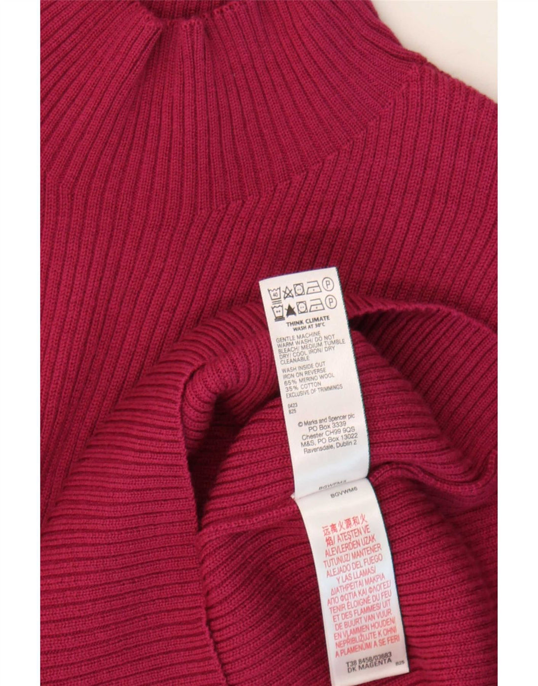 Marks & Spencer Dame Turtle Neck Jumper Sweater UK 14 Large Purple
