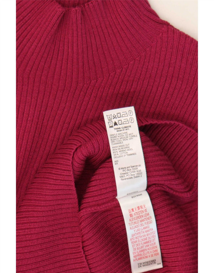 Marks & Spencer Dame Turtle Neck Jumper Sweater UK 14 Large Purple