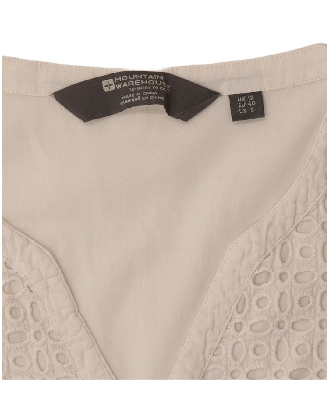 Mountain Warehouse Damebluse Top UK 12 Medium White