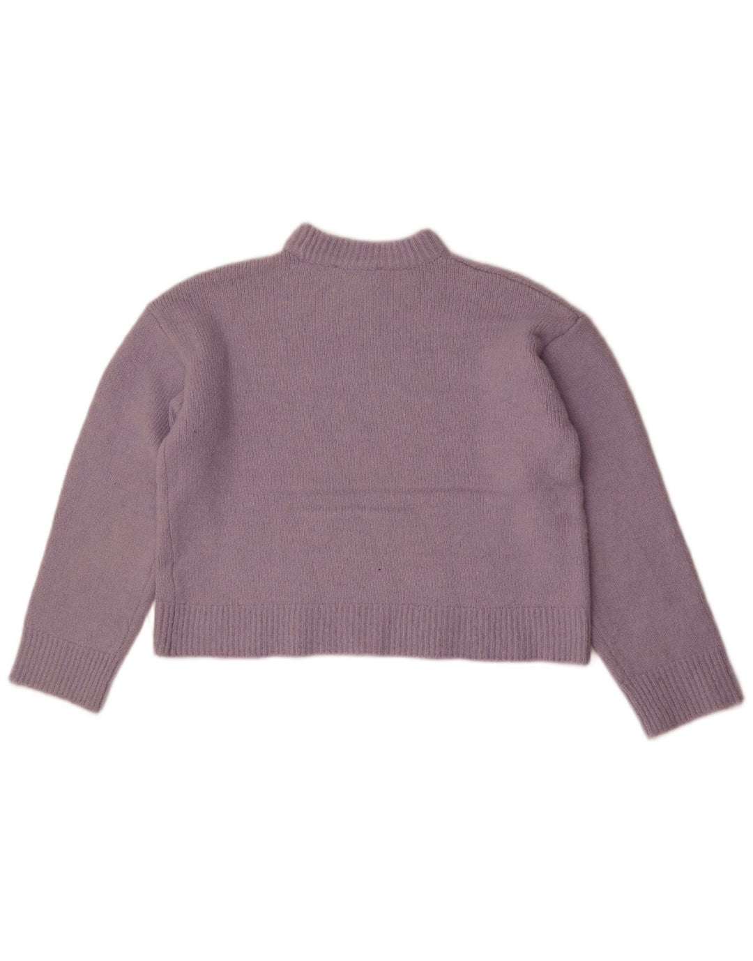 Zara Womens Crop Jumper Sweater UK 14 Medium Lilla Polyester