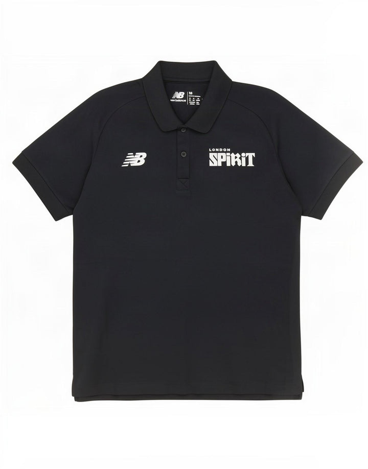 New Balance grafisk poloshirt til kvinder UK 16 Stor sort polyester