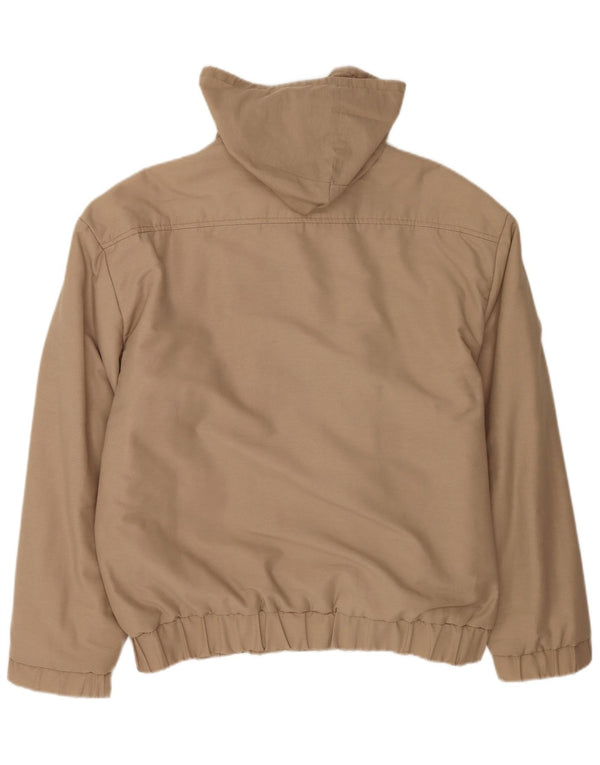 Vintage Mens Hooded Windbreaker Jacket EU 52 XL Brown