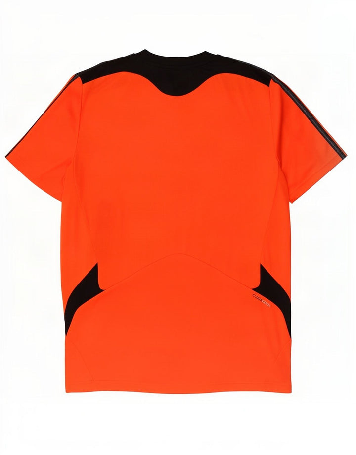 Adidas Herre Climacool T-Shirt Top Medium Orange Colourblock Polyester