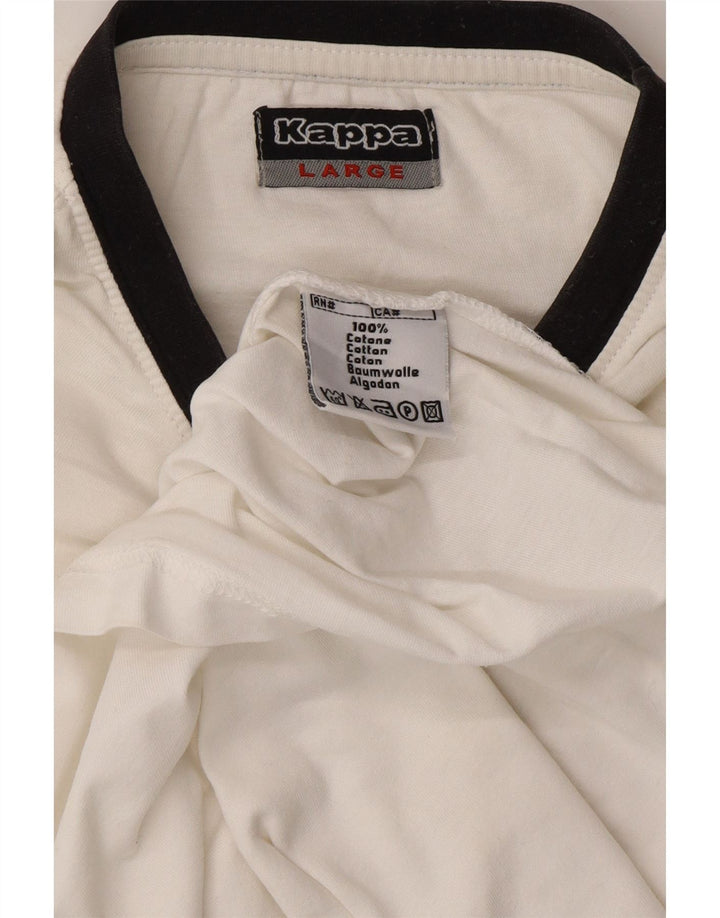 KAPPA Mens T-Shirt Top Large White Cotton Vintage Kappa and Second-Hand Kappa from Messina Hembry 