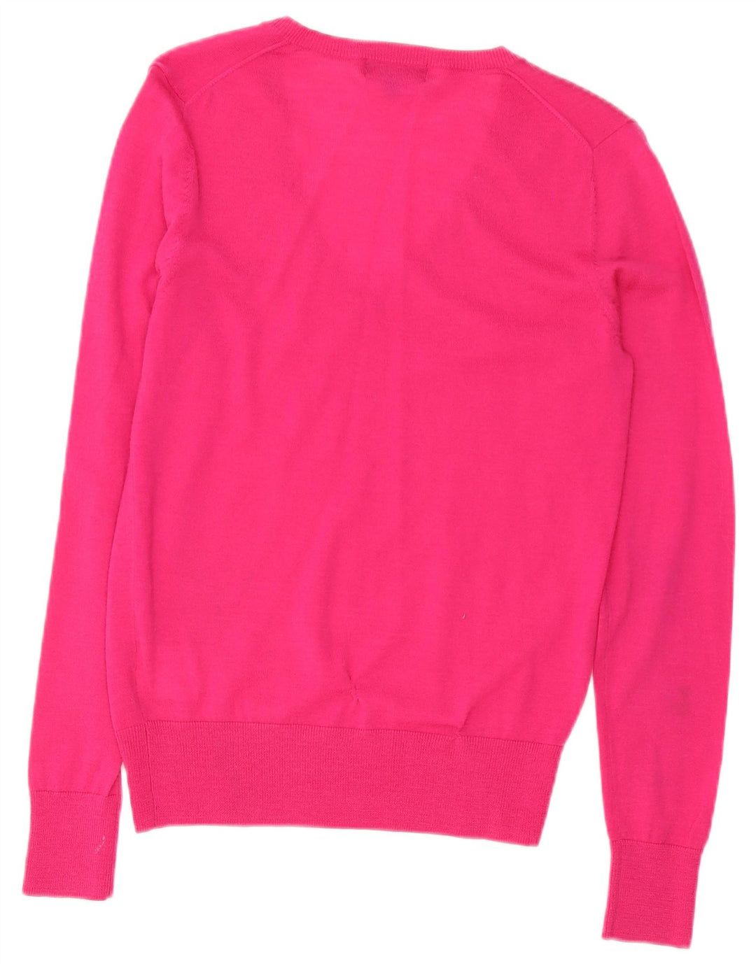 Lyle & Scott Dame V-hals sweater UK 10 Small Pink Merino Wool