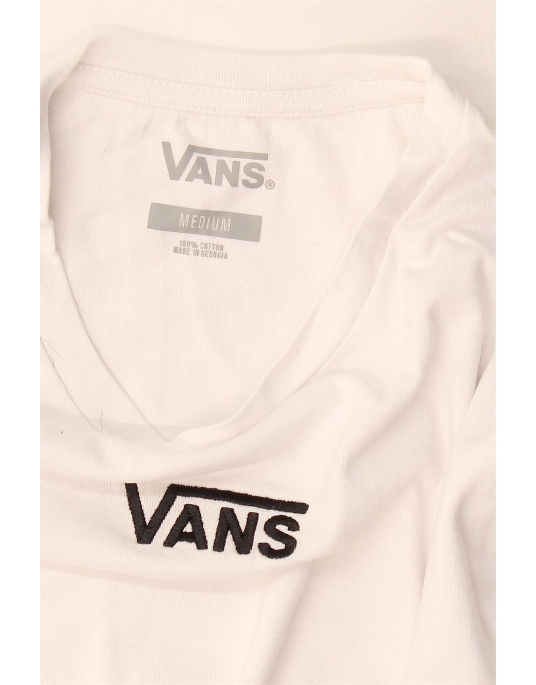 VANS Womens Crop Graphic T-Shirt Top UK 12 Medium White Cotton