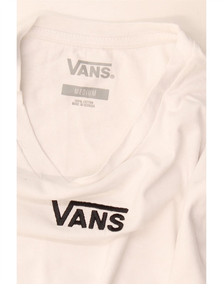 VANS Womens Crop Graphic T-Shirt Top UK 12 Medium White Cotton