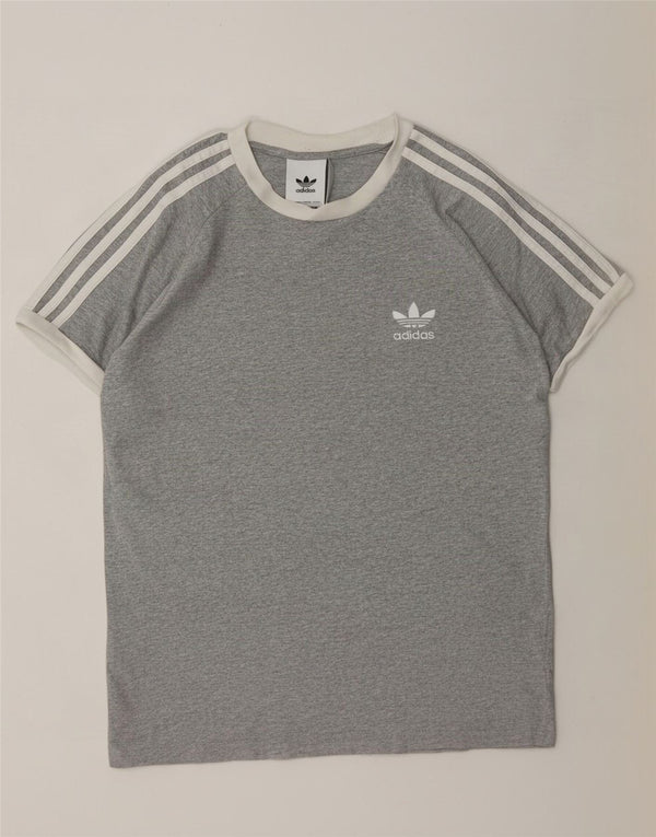 Adidas Herre T-Shirt Top Medium Grey Flecked Bomuld