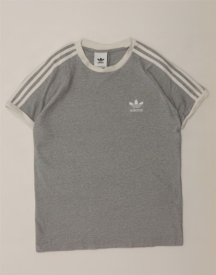 Adidas Herre T-Shirt Top Medium Grey Flecked Bomuld