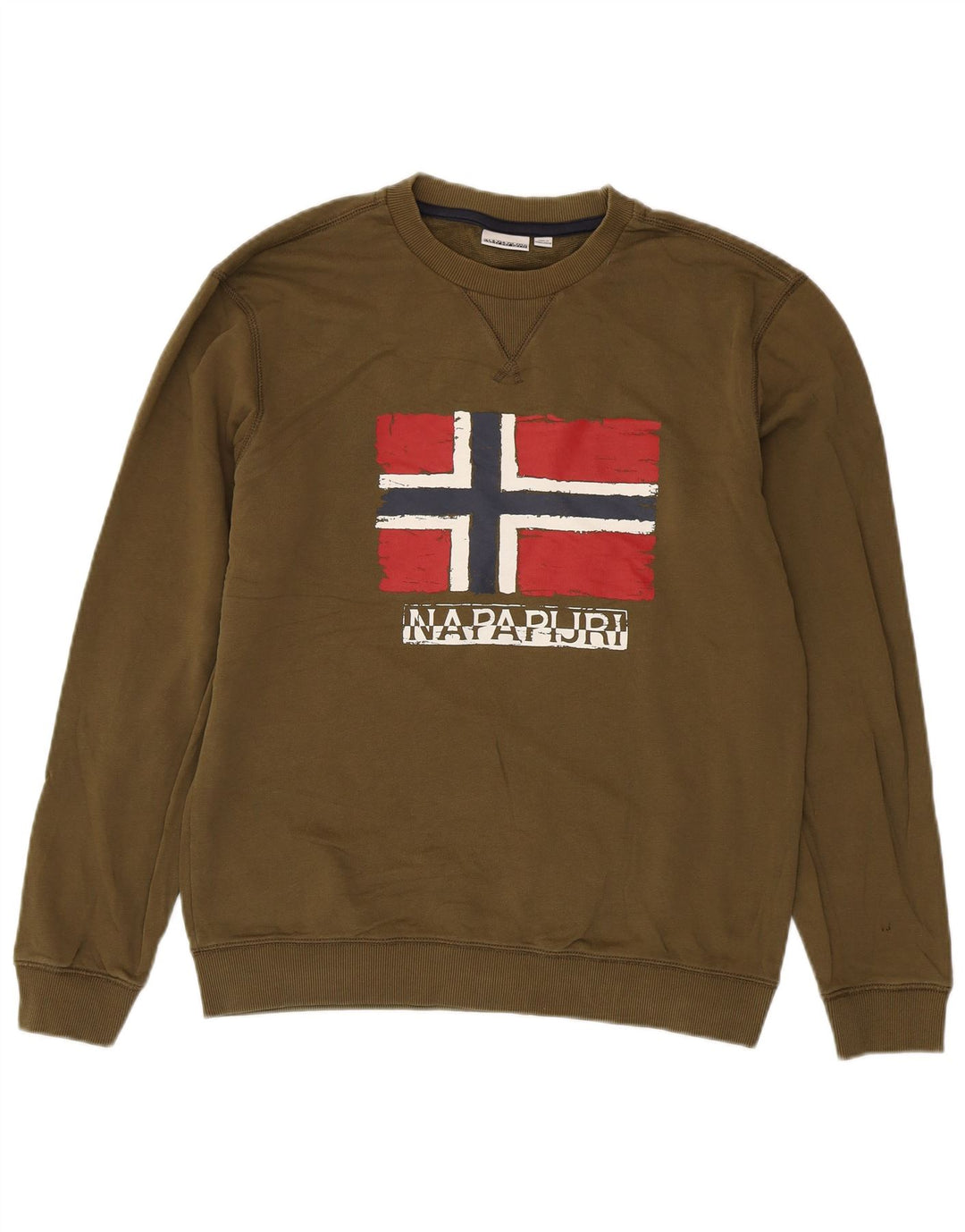 Napapijri Herre Grafisk Sweatshirt Jumper Large Khaki