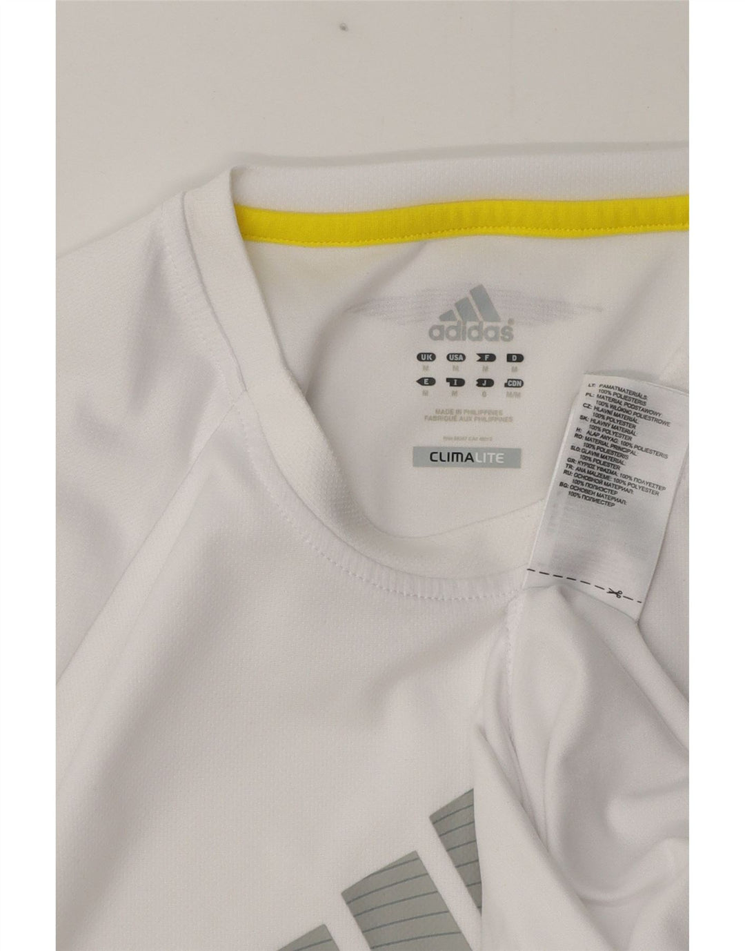 Adidas Herre Climalite Graphic T-Shirt Top Medium White Polyester