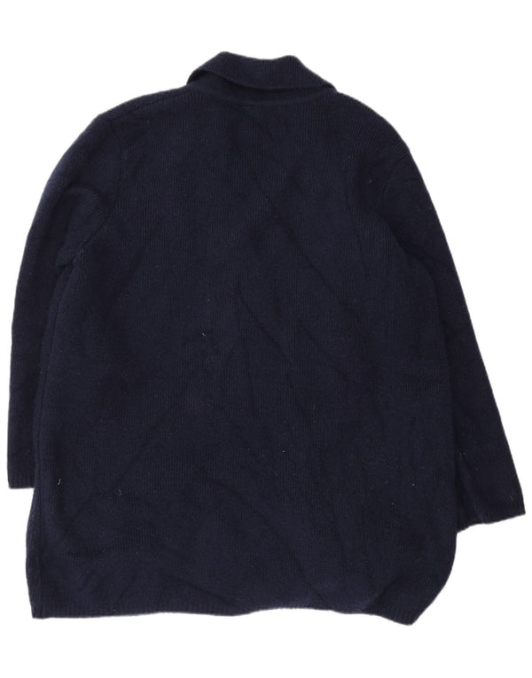 Marks & Spencer Dame Longline Cardigan Sweater UK 16 Large Navy Blue