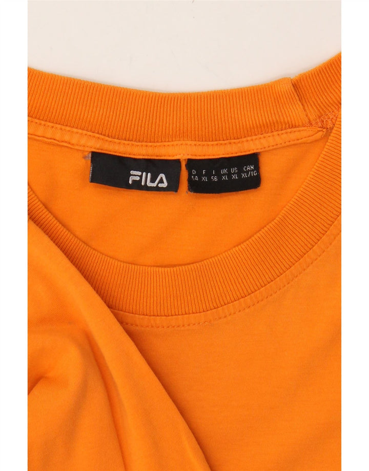 FILA Mens T-Shirt Top XL Orange Vintage Fila and Second-Hand Fila from Messina Hembry 