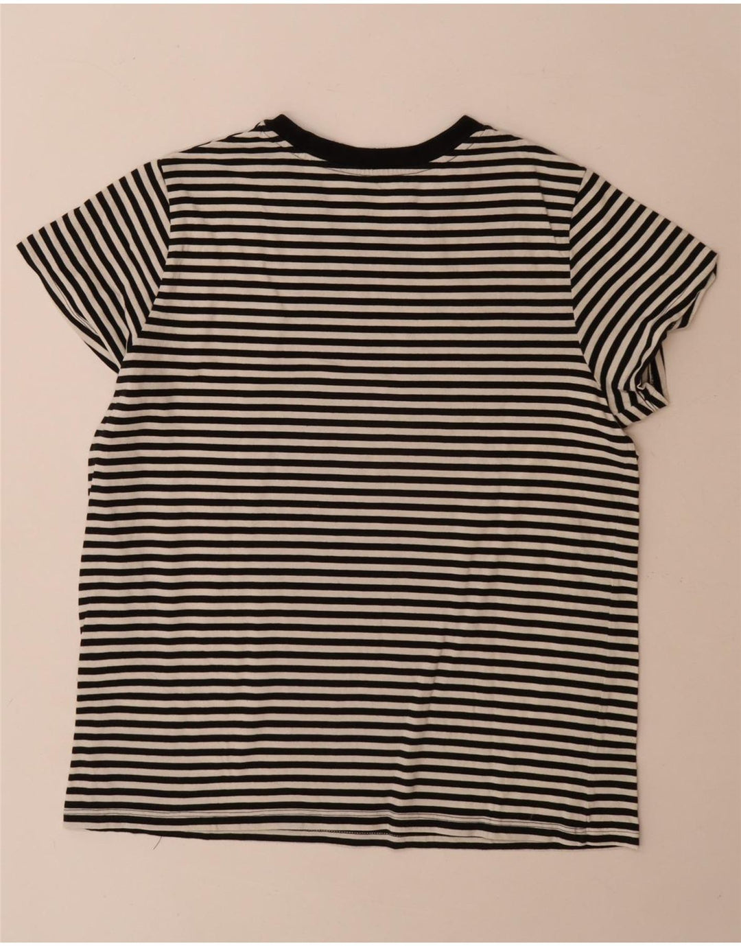 Levi's Dame T-Shirt Top UK 16 Stor hvid stribet bomuld