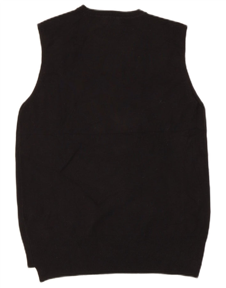 Zara Dame Vest Tank Top UK 14 Stor Sort Viscose