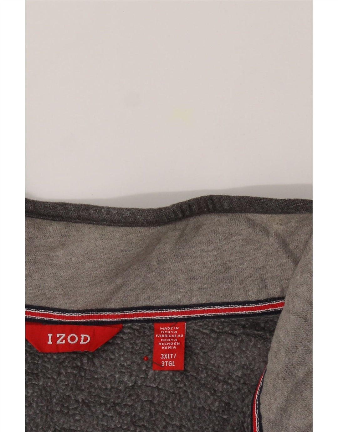 IZOD Mens Zip Neck Sweatshirt Jumper 3XL Grey Cotton Vintage Izod and Second-Hand Izod from Messina Hembry 